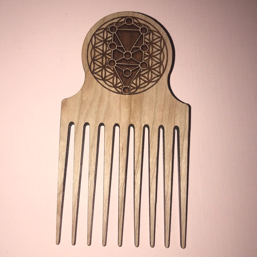 sacred geometry hair comb